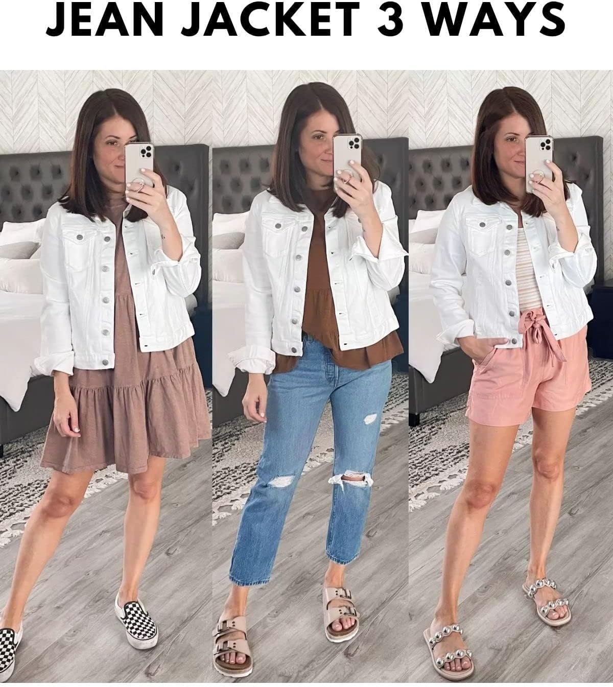 Basic Button Down Stretch Fitted Long Sleeves Denim Jean image 2