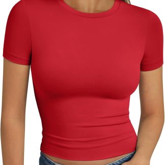 Short Sleeve T Shirt Buttery Soft Summer Tops Basic Tees image 1