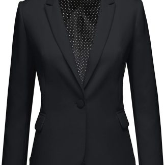 Long Sleeve Formal Notch Lapel Button Down Blazer Pockets image 1