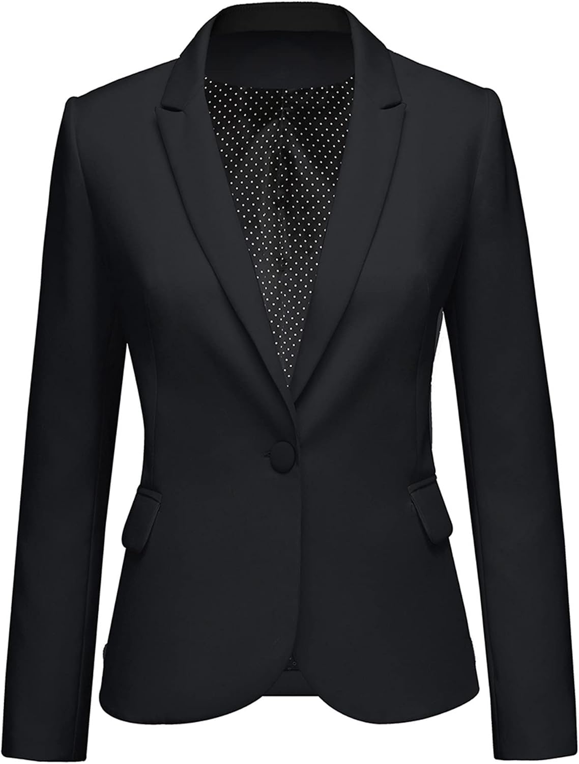 Long Sleeve Formal Notch Lapel Button Down Blazer Pockets image 1